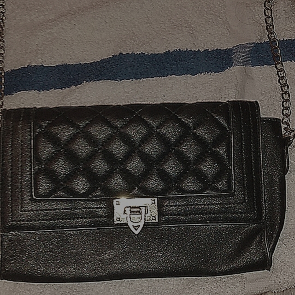 4 purses, black rainbow red blue